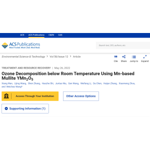 Ozone Decomposition below Room Temperature Using Mn-based Mullite YMn2O5
